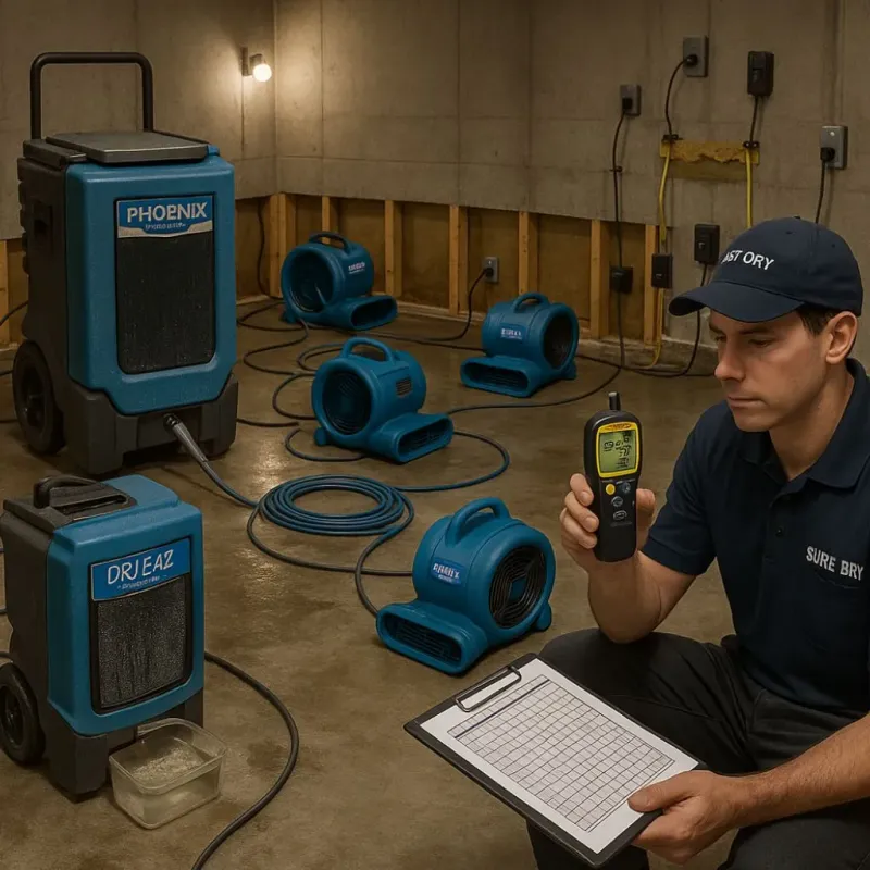 Structural Drying and Dehumidification process in Northridge, OH
